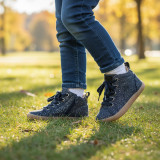 ZAPATILLAS ALTAS BAREFOOT GLITTER ANTE AZUL