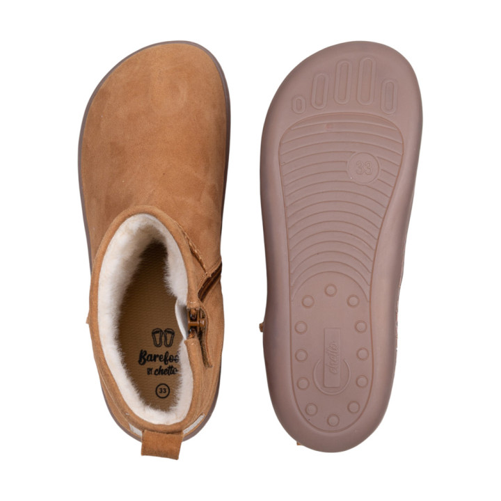 BOTINES BAREFOOT DE INVIERNO ANTE CAMEL