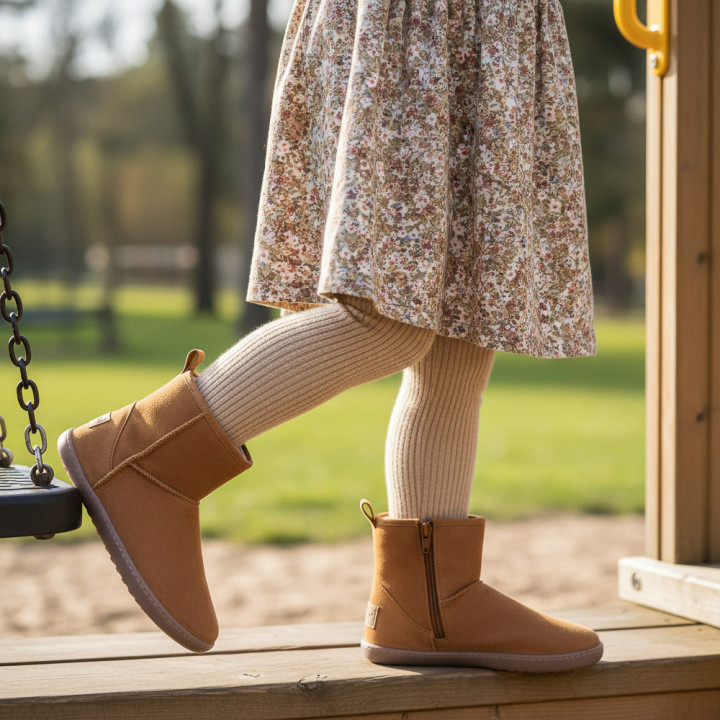 BOTINES BAREFOOT DE INVIERNO ANTE CAMEL