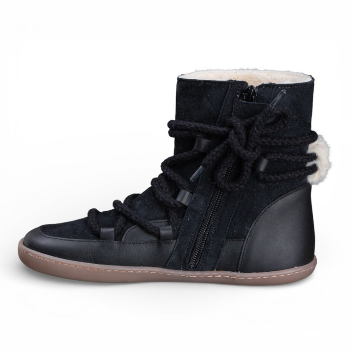 BOTAS BAREFOOT APRESQUÍ CON CORDONES ANTE NEGRO