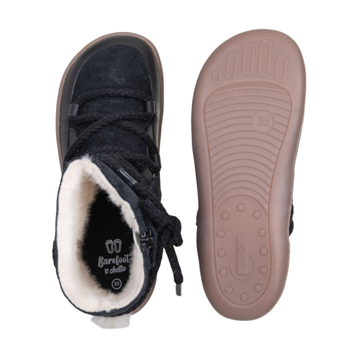 BOTAS BAREFOOT APRESQUÍ CON CORDONES ANTE NEGRO