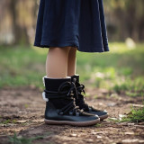BOTAS BAREFOOT APRESQUÍ CON CORDONES ANTE NEGRO