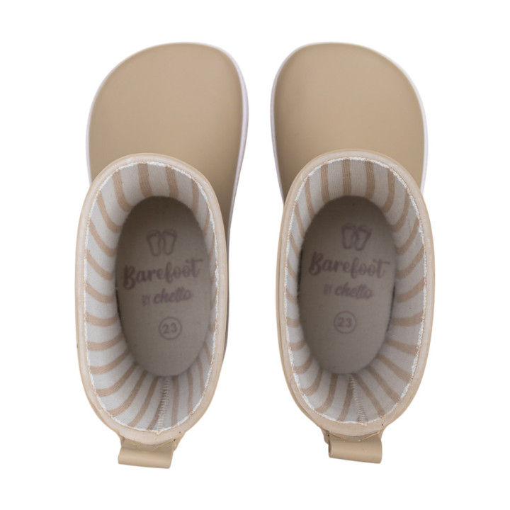 BOTAS DE LLUVIA BAREFOOT ANTIDESLIZANTES BEIGE