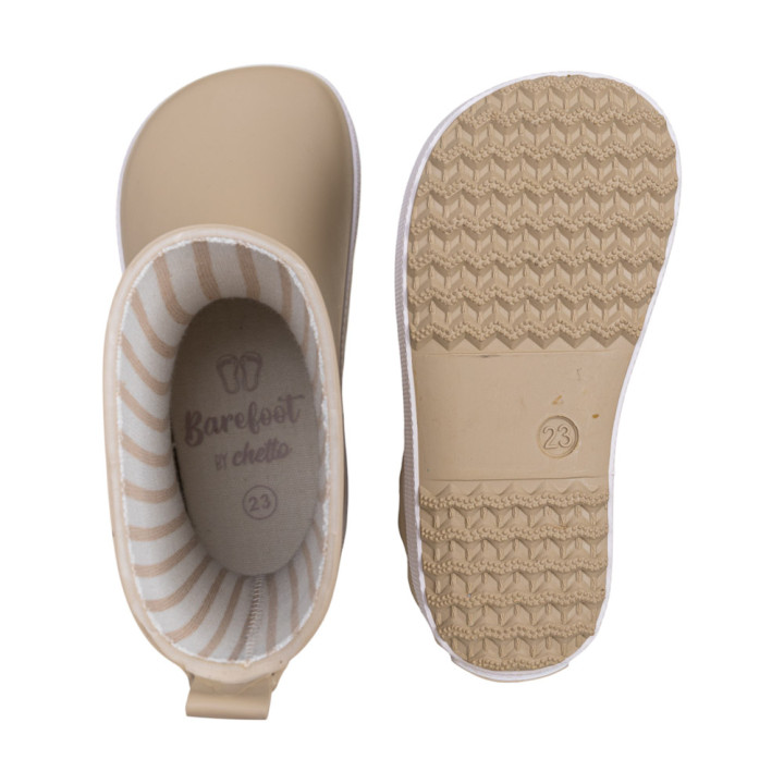BOTAS DE LLUVIA BAREFOOT ANTIDESLIZANTES BEIGE