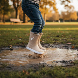 BOTAS DE LLUVIA BAREFOOT ANTIDESLIZANTES BEIGE
