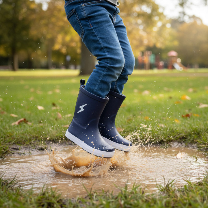 BOTAS DE LLUVIA BAREFOOT ANTIDESLIZANTES AZUL