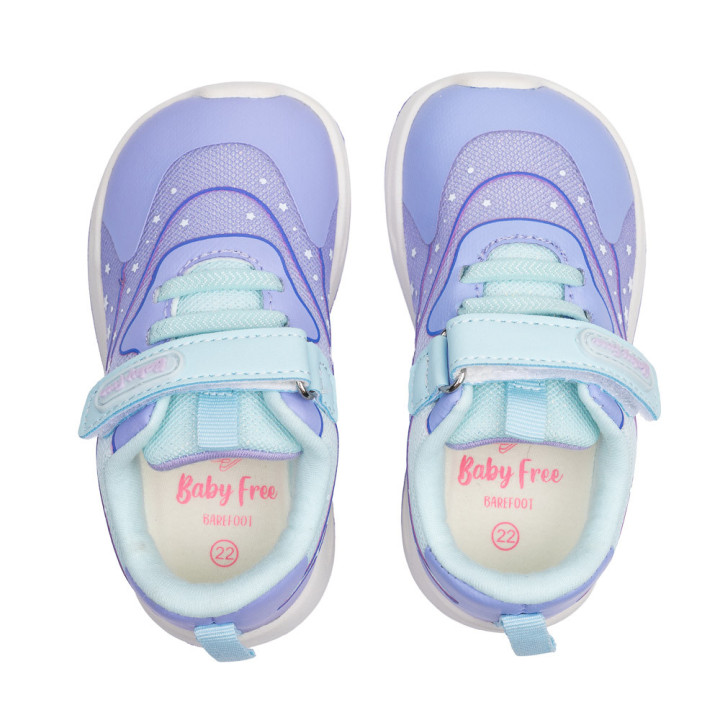 SNEAKERS BAREFOOT ESTRELLAS LUCES LED MORADO