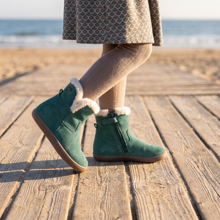 BOTAS BAREFOOT DE PELO IMPERMEABLES ANTE VERDE