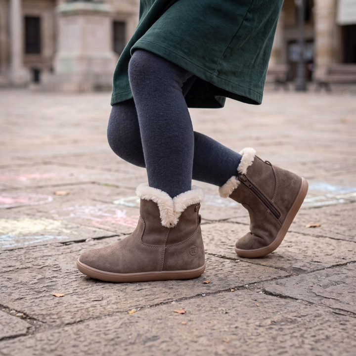 BOTAS BAREFOOT DE PELO IMPERMEABLES ANTE GRIS
