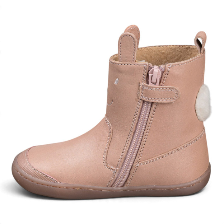 BOTAS BAREFOOT CONEJO OREJITAS PIEL ROSA