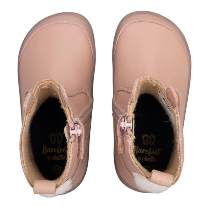 BOTAS BAREFOOT CONEJO OREJITAS PIEL ROSA