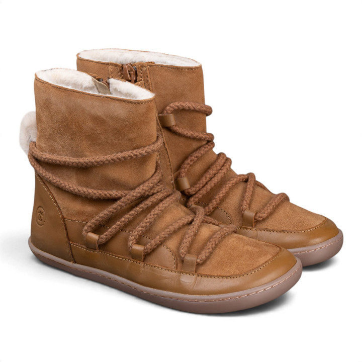 BOTAS BAREFOOT APRESQUÍ CON CORDONES ANTE CAMEL