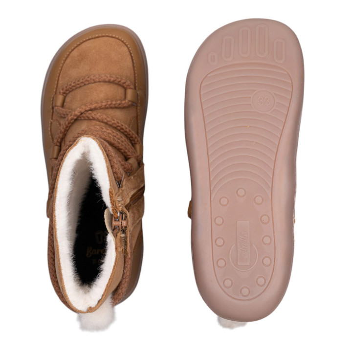 BOTAS BAREFOOT APRESQUÍ CON CORDONES ANTE CAMEL