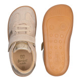 ZAPATILLA BAREFOOT DOS BANDAS PIEL CHETTO BEIGE BRILLO
