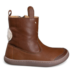 BOTAS BAREFOOT CONEJO OREJITAS PIEL MARRÓN