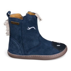 BOTAS BAREFOOT CONEJO OREJITAS PIEL AZUL