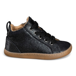 ZAPATILLAS ALTAS BAREFOOT GLITTER ANTE NEGRO