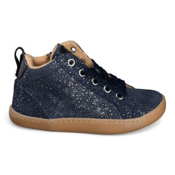 ZAPATILLAS ALTAS BAREFOOT GLITTER ANTE AZUL